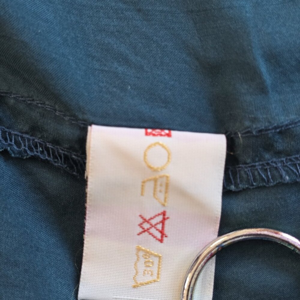 Vtg Stone Silks Shirt Mens L Teal SS Lightweight Button Down Pockets Boho Retro - Picture 10 of 13